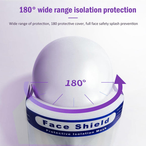 Clear Professional Protective Face Shield Mask with Elastic Band and Comfort Sponge