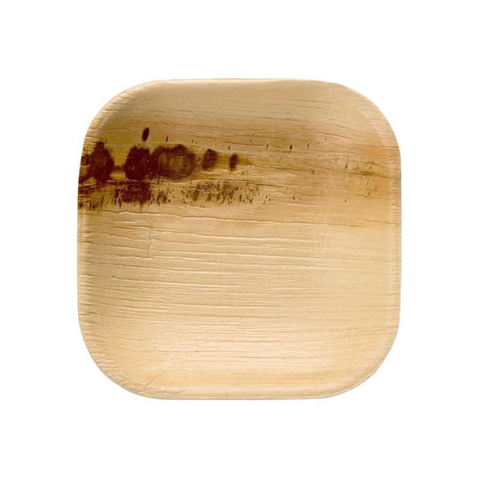 4" Square Palm Leaf Eco Friendly Pastry Plates