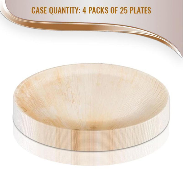 5" Round Palm Leaf Eco Friendly Disposable Organic Pastry Plates