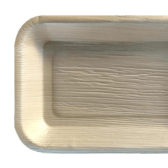 6" x 4" Rectangular Natural Palm Leaf Eco-Friendly Disposable Dessert Plates