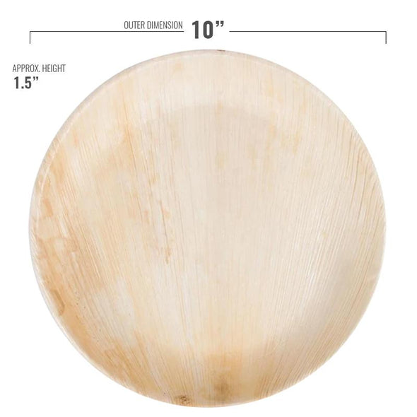 10" Round Palm Leaf Eco Friendly Disposable Dinner Plates