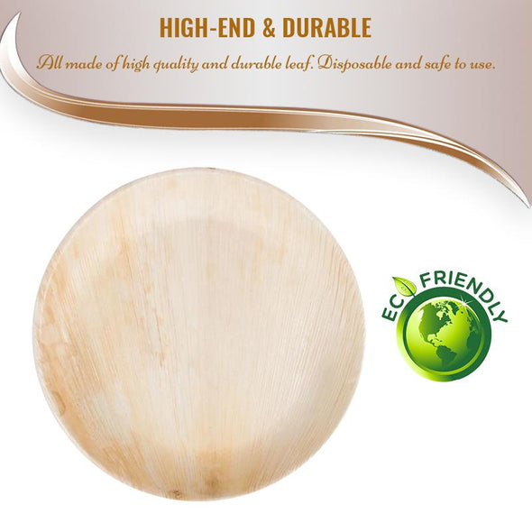 10" Round Palm Leaf Eco Friendly Disposable Dinner Plates