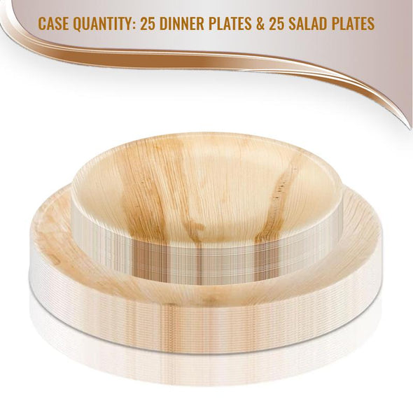 Round Palm Leaf Eco Friendly Disposable Dinnerware Value Set