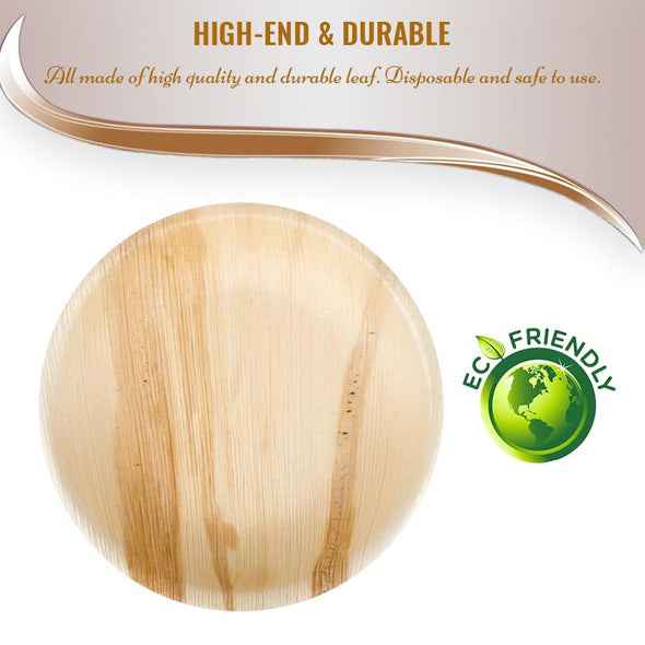 7" Round Palm Leaf Eco Friendly Disposable Salad Plates