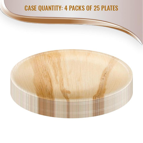 7" Round Palm Leaf Eco Friendly Disposable Salad Plates