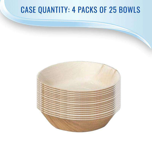 13 oz. Round Palm Leaf Eco Friendly Disposable Soup Bowls