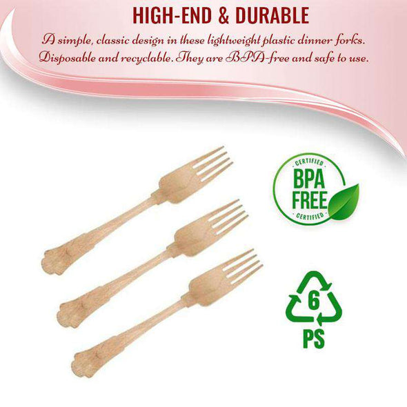 Silhouette Birch Wood Eco Friendly Disposable Dinner Forks