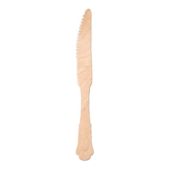 Silhouette Birch Wood Eco Friendly Disposable Dinner Knives