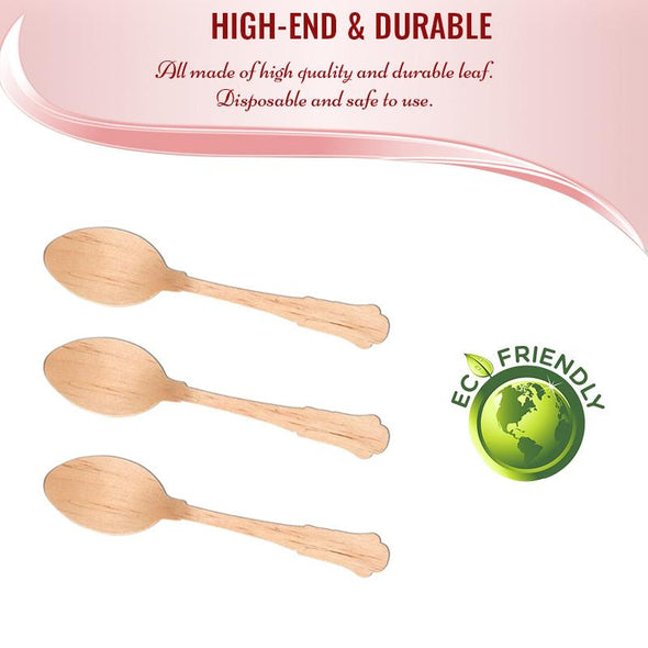 Silhouette Palm Leaf Eco Friendly Disposable Dinner Spoons