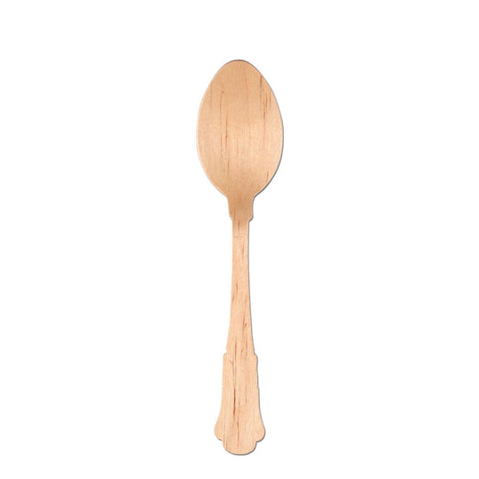 Silhouette Birch Wood Eco Friendly Disposable Dinner Spoons