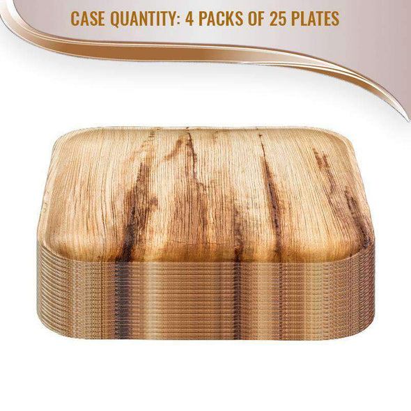 10" Square Palm Leaf Eco Friendly Disposable Dinner Plates