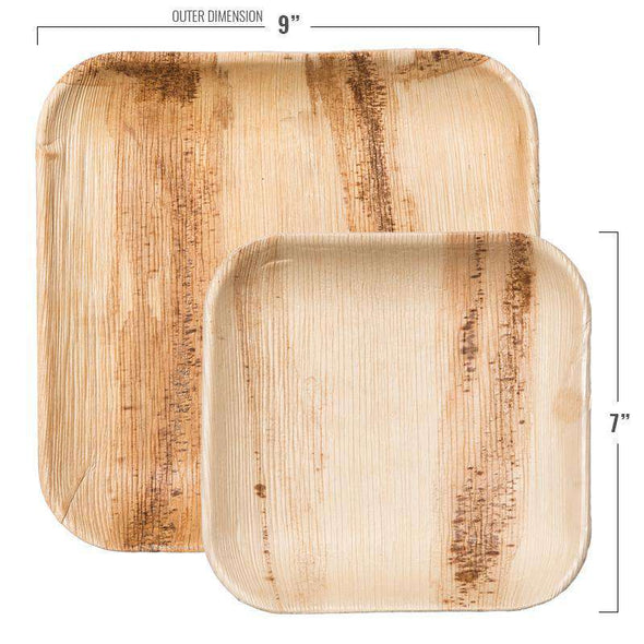 Square Palm Leaf Eco Friendly Disposable Dinnerware Value Set