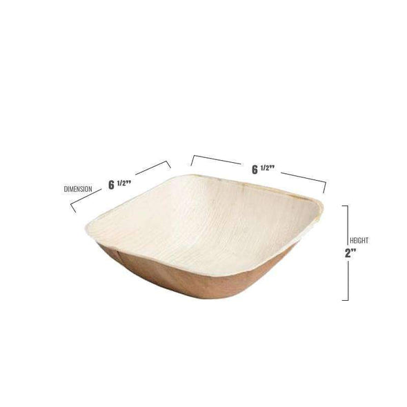 5" Square Palm Leaf Eco Friendly Disposable Soup Bowls