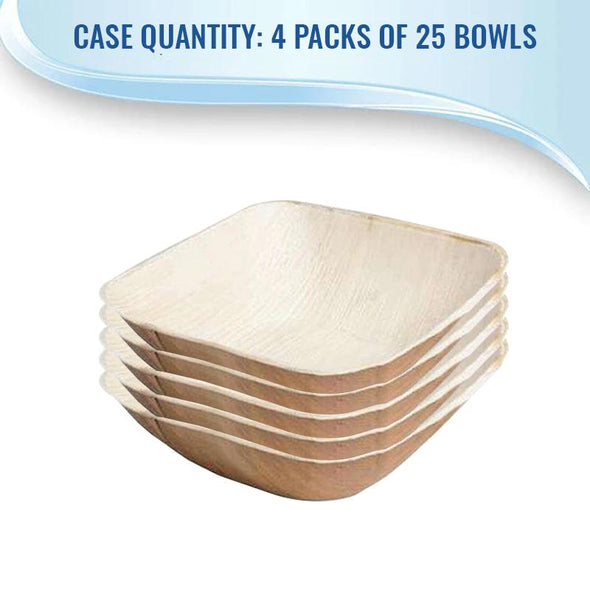 5" Square Palm Leaf Eco Friendly Disposable Soup Bowls