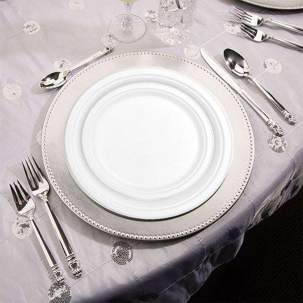 9.5" White Bagasse Eco-Friendly Sugarcane Buffet Plates