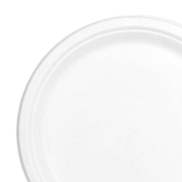 9.5" White Bagasse Eco-Friendly Sugarcane Buffet Plates